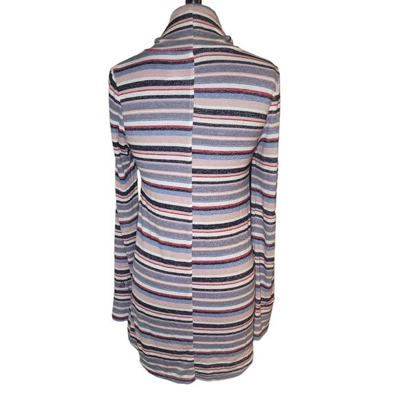 Cuddl Duds Softwear Cowl Neck Tunic Top XS Striped Long Sleeve Thumbholes EUC - Picture 4 of 10
